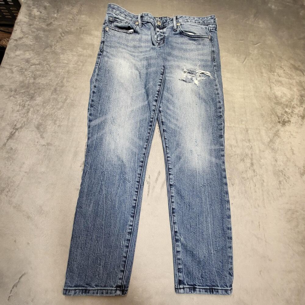 Gap 1969 Always Skinny Jeans Womens 31L Blue Mid Rise Distressed Stretch Denim